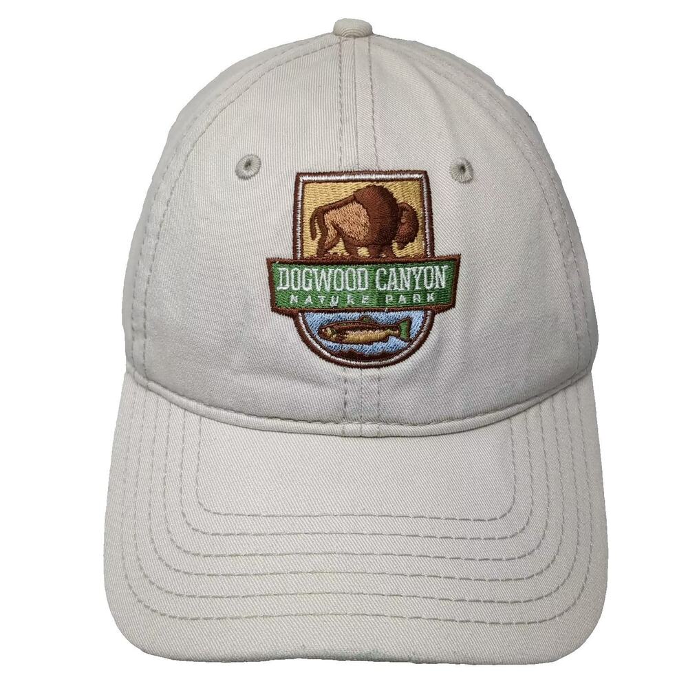 Camp David Dogwood Canyon Nature Park Beige Brown Baseball Cap Hat OS Strapback